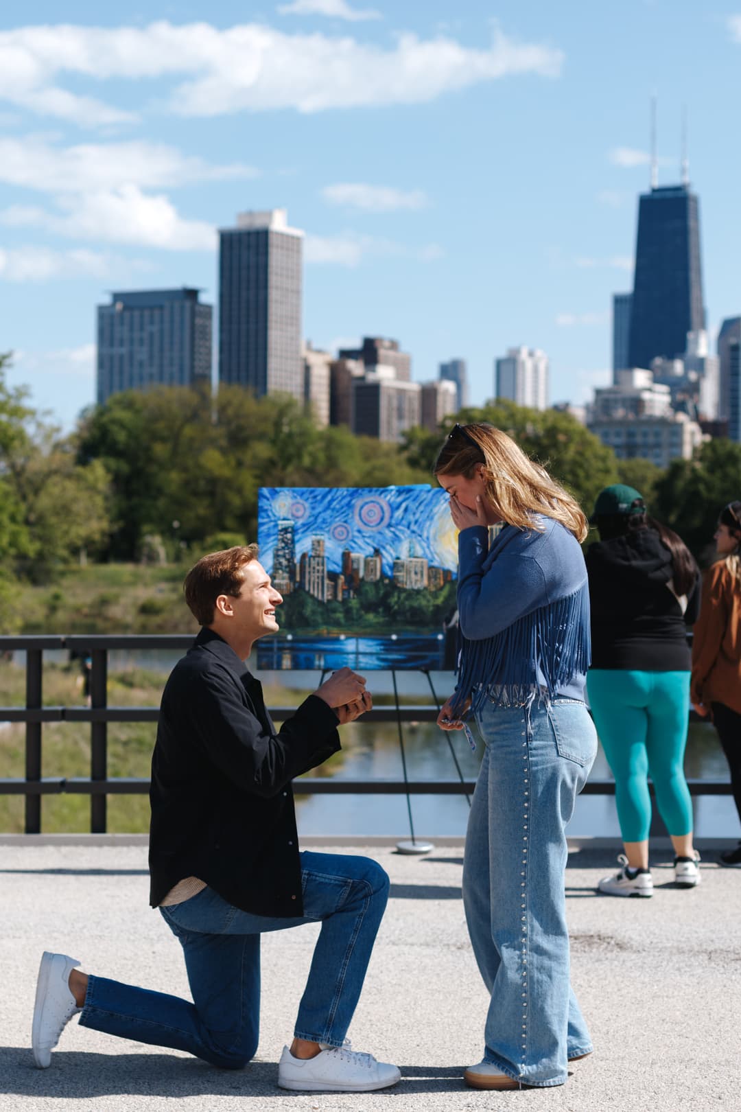 The custom Starry Night-inspired painting of Chicago